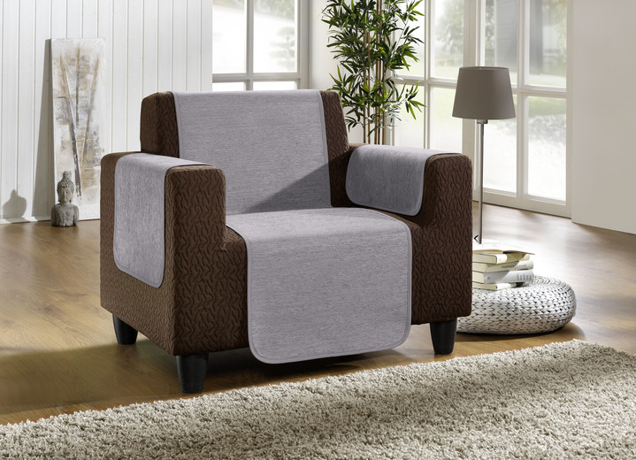 Wohnaccessoires - Wohnaccessoires aus hochwertigem Chenille Ansicht 10 Wohnaccessoires - Wohnaccessoires aus hochwertigem Chenille, in Größe 101 (Sesselschoner, 50x150 cm) bis 905 (Kissenbezüge, 2er-Set, 40x40 cm), in Farbe SAND Ansicht 10