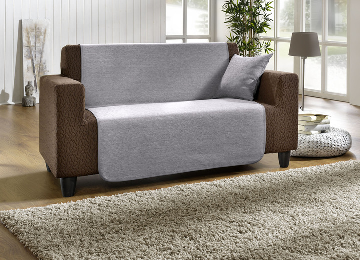 Wohnaccessoires - Wohnaccessoires aus hochwertigem Chenille, in Größe 101 (Sesselschoner, 50x150 cm) bis 905 (Kissenbezüge, 2er-Set, 40x40 cm), in Farbe CREME Ansicht 11