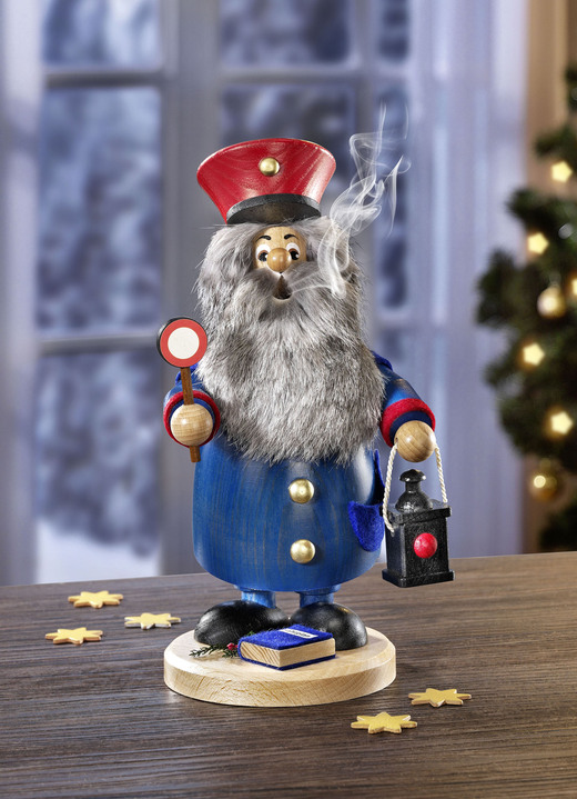 - Räuchermännchen aus dem Erzgebirge, in Farbe BLAU-ROT