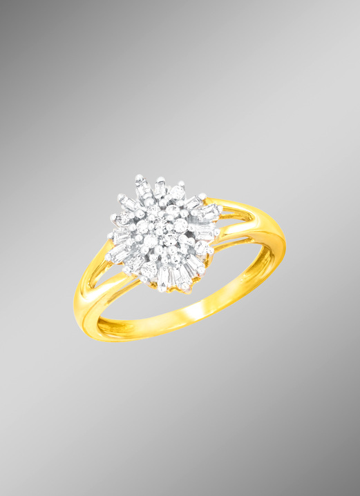 Ringe - Wundervoller Damenring mit echten Brillanten und Diamanten, in Farbe GOLD