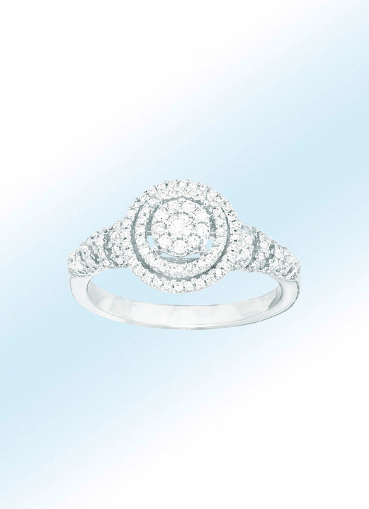 - Edler Damenring mit echten Brillanten und Diamanten, in Größe 160 bis 220, in Farbe  Ansicht 1