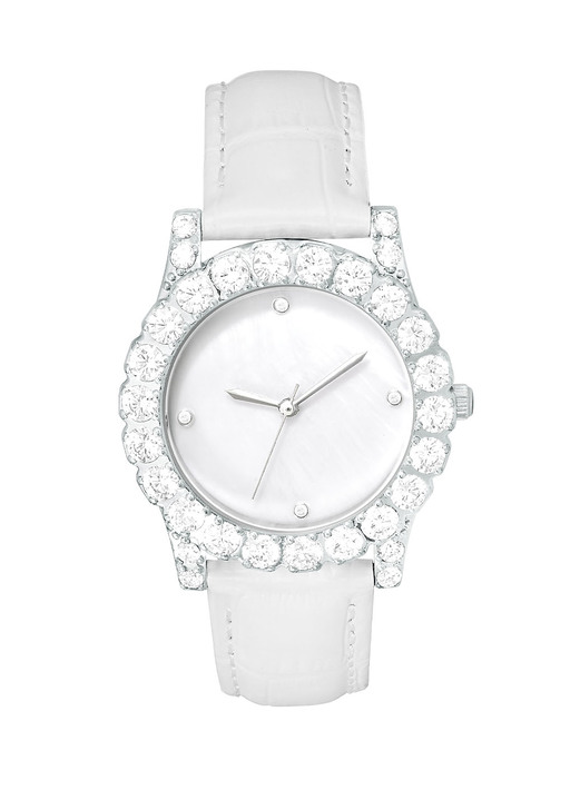 - Damenuhr mit Perlmutt-Einlage als Zifferblatt, in Farbe  Ansicht 2