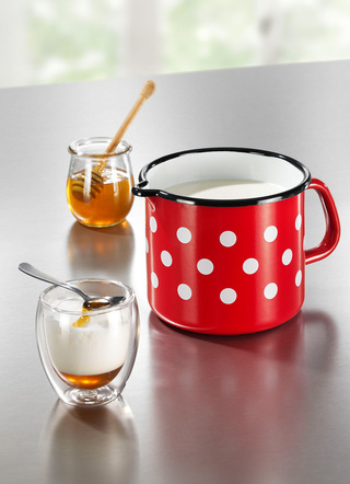 Milchtopf aus widerstandsfähigem Stahl-Emaille