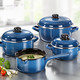 Töpfe & Pfannen - Topf-Set, 7-teilig, aus widerstandsfähigem Stahl-Emaille von GSW – Farbe BLAU Töpfe & Pfannen - Topf-Set, 7-teilig, aus widerstandsfähigem Stahl-Emaille von GSW, in Farbe ROT
