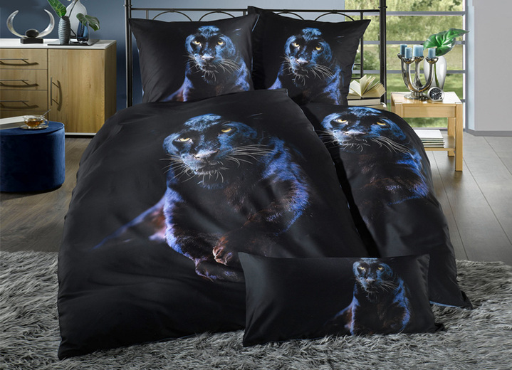 - Außergewöhnlichen Bettwäsche-Garnitur von Florella, in Größe 111 (40/80 cm + 135/200 cm) bis 115 (80/80 cm + 155/220 cm), in Farbe SCHWARZ