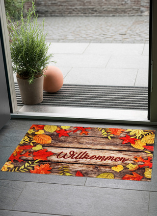 Fußmatte Herbstblätter mit rutschhemmender Rückseite