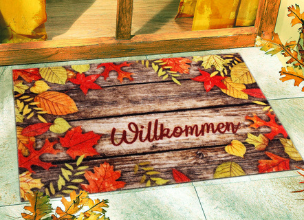 Fußmatte Herbstblätter mit rutschhemmender Rückseite - Fußmatten