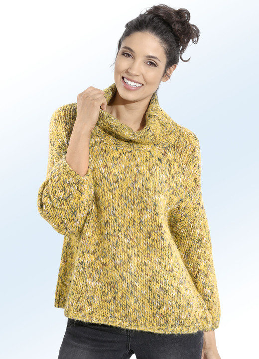 - Pullover in 2 Farben mit Glitzereffekten, in Größe L (44/46) bis XS (32/34), in Farbe GELB-MULTICOLOR