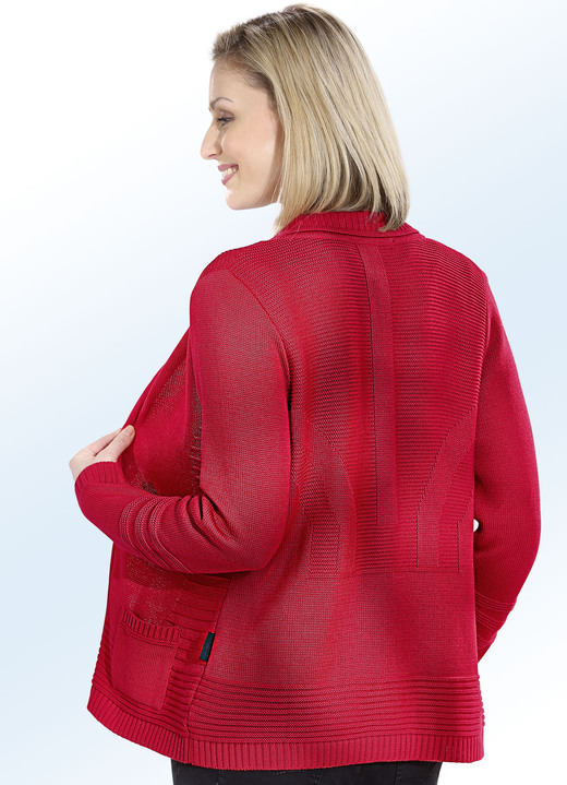 Strickjacken - Strickjacke mit Strukturen Ansicht 3 Strickjacken - Strickjacke mit Strukturen, in Größe 038 bis 052, in Farbe MARINE Ansicht 3