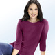 3/4-Arm - Pullover mit nachhaltig recycelter Baumwolle – Farbe BEERE 3/4-Arm - Pullover mit nachhaltig recycelter Baumwolle, in Größe 036 bis 052, in Farbe ROYALBLAU