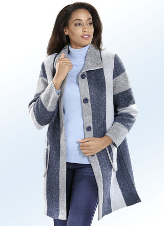 Long-Strickjacke aus Melangegarn
