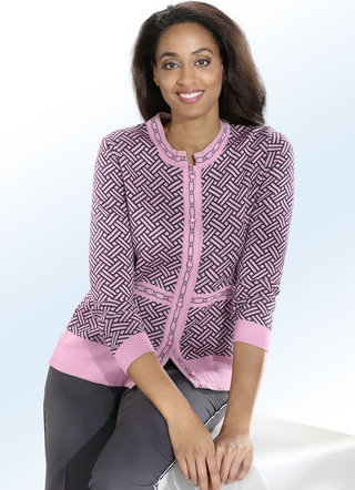 Strickjacke in 2 Farben in Jacquard-Dessin