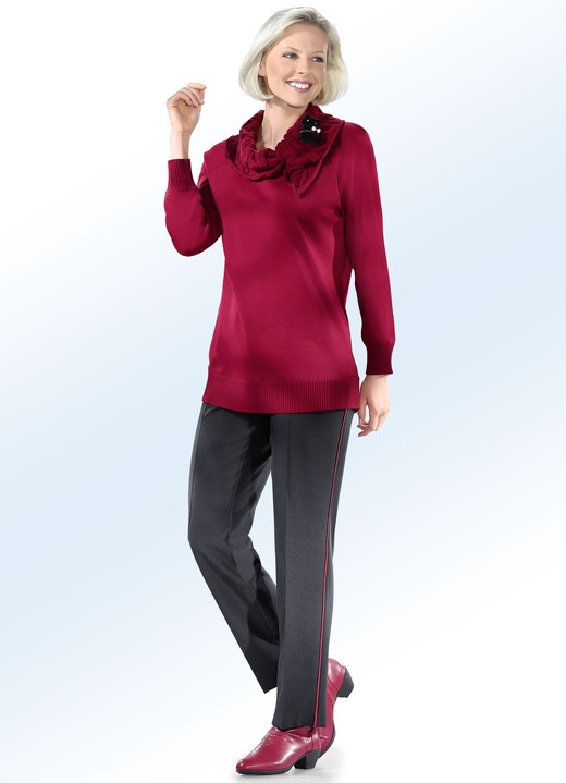 Hosen - Hose mit trendiger Kontrastpaspel Ansicht 12 Hosen - Hose mit trendiger Kontrastpaspel, in Größe 020 bis 060, in Farbe SCHWARZ-MESSING Ansicht 12