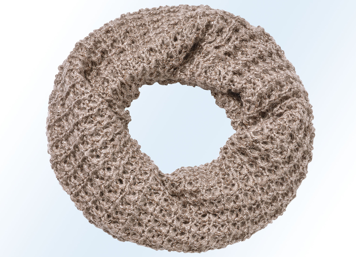 - Loop-Schal mit silberfarbenem Glanzgarn, in Farbe NUGAT Ansicht 1