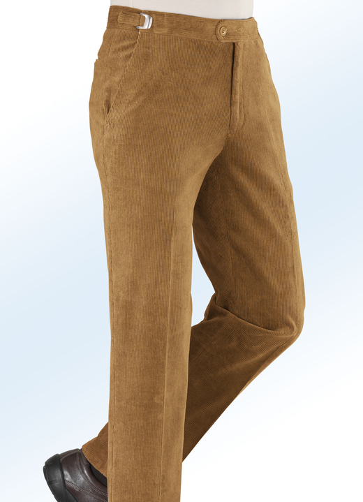 - Bundverstellerhose mit Bundübertritt in 4 Farben, in Größe 025 bis 064, in Farbe COGNAC