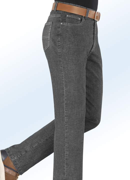 Hosen - Thermojeans mit Seitentaschen in 2 Farben, in Größe 025 bis 060, in Farbe GRAU
