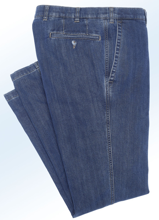 Jeans - Thermojeans mit Dehnbund in 5 Farben Ansicht 3 Jeans - Thermojeans mit Dehnbund in 5 Farben, in Größe 024 bis 064, in Farbe DARKBLUE Ansicht 3