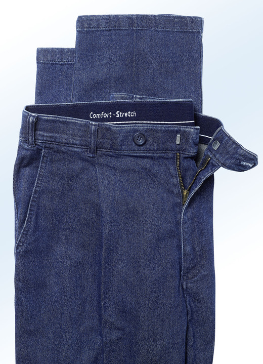 Jeans - Bügelfreie Jeans mit Gürtel in 3 Farben, in Größe 024 bis 062, in Farbe SCHWARZ Ansicht 5