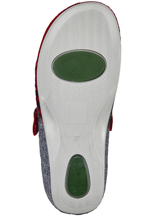 Hausschuhe - Mubb, klassische Damen-Hausschuhe, Weite H, mit herausnehmbarem Fußbett, in Größe 036 bis 042, in Farbe ANTHRAZIT-HELLGRAU Ansicht 6