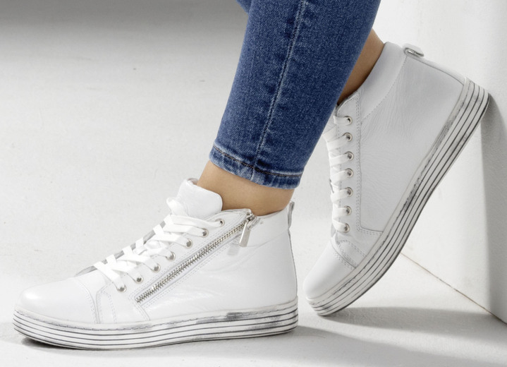 Stiefel & Stiefeletten - Gemini Schnür-Stiefelette mit praktischem Seitenreißverschluss Ansicht 6 Stiefel & Stiefeletten - Gemini Schnür-Stiefelette mit praktischem Seitenreißverschluss, in Größe 036 bis 042, in Farbe JEANSBLAU Ansicht 6