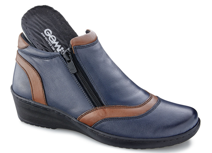 Stiefel & Stiefeletten - Gemini, bequeme Damen-Boots, Weite H, mit herausnehmbarem Fußbett, in Größe 036 bis 042, in Farbe MARINE-BRAUN Ansicht 2