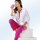 Damenmode - Zweierpack Schlafanzüge mit Pünktchen, lang- und kurzarm, in Größe 036 bis 058, in Farbe ECRU-MARINE – Farbe ECRU-PINK – Ansicht 1
