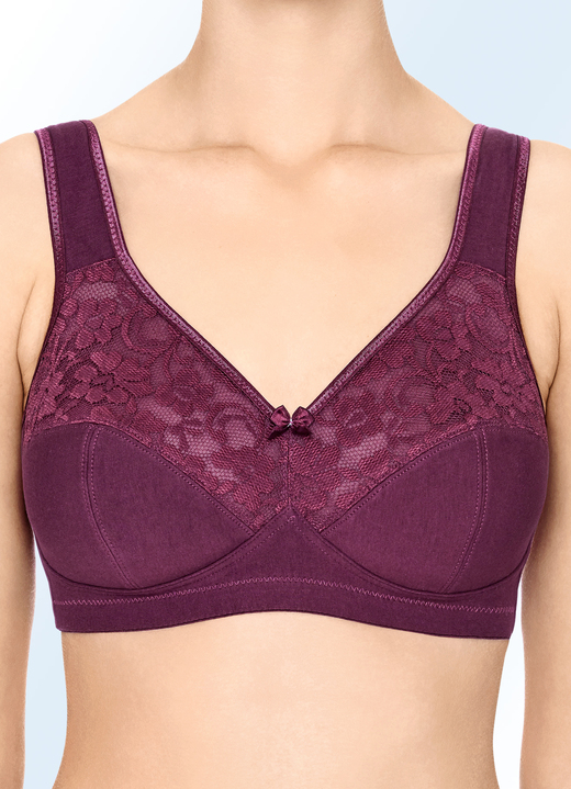 Damenmode - Zweierpack Susa BH mit Baumwolle, in Größe 075 bis 105, in Cup C, in Farbe 1X BORDEAUX, 1X MARINE Ansicht 1
