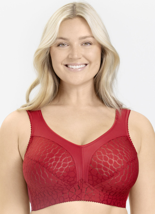 Soft-BH - Miss Mary BH mit strukturierten Cups, in Größe 080 bis 110, in Cup F, in Farbe ROT Ansicht 1