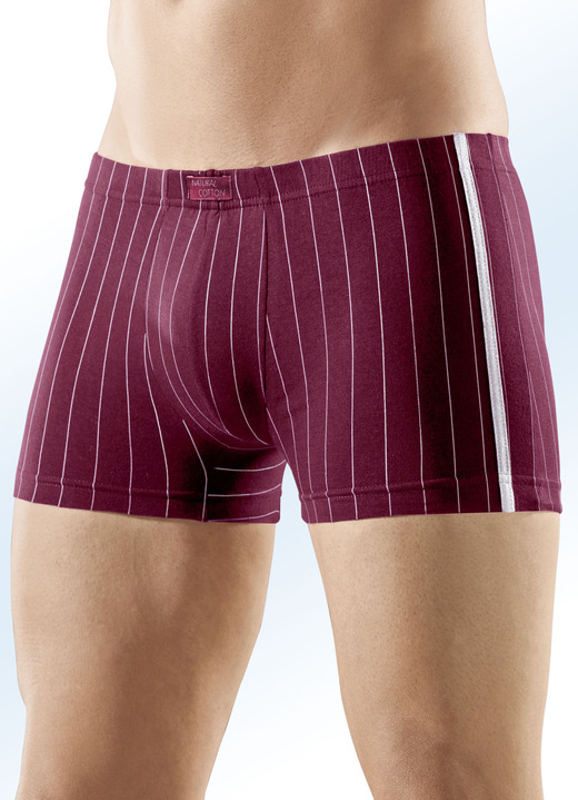 Pants & Boxershorts - Viererpack Pants, gestreift, in Größe 3XL (9) bis XXL (8), in Farbe 1X MARINE, 1X SCHWARZ, 1X JEANSBLAU, 1X BORDEAUX Ansicht 4
