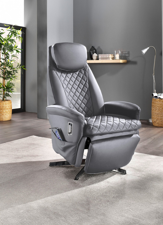 TV-Sessel / Relax-Sessel - Massagesessel mit Wärmefunktion, in Farbe GRAU Ansicht 1