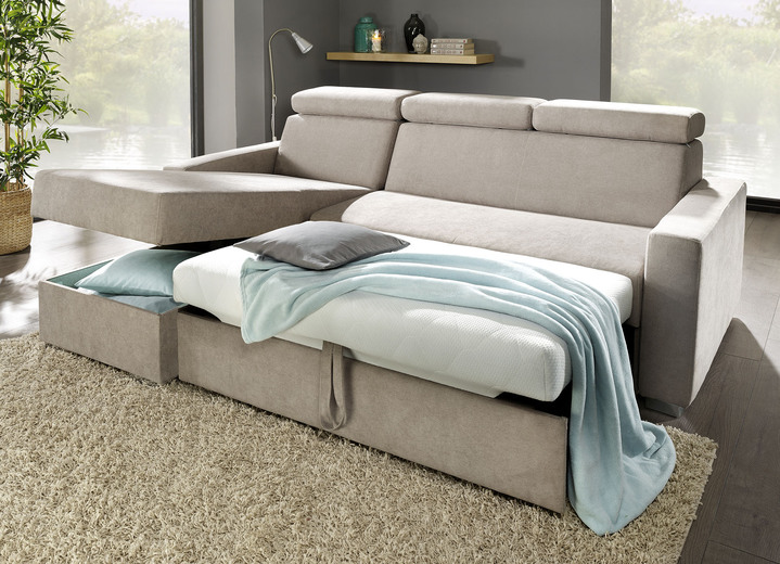 Polsterecken - Polstermöbel mit Bettfunktion und verstellbaren Kopfstützen, in Farbe BEIGE, in Ausführung Polsterecke mit Bettfunktion und Bettkasten Ansicht 4