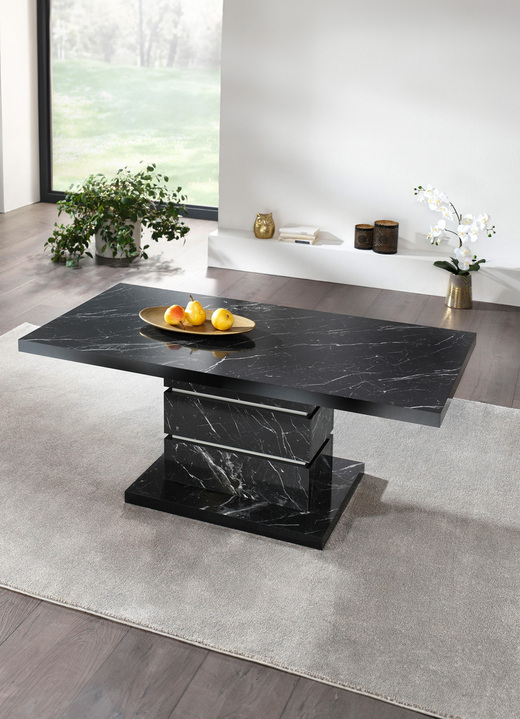 Couchtische - Eleganter Couchtisch mit Marmor-Optik, in Farbe MARMOR-GRAU Ansicht 1