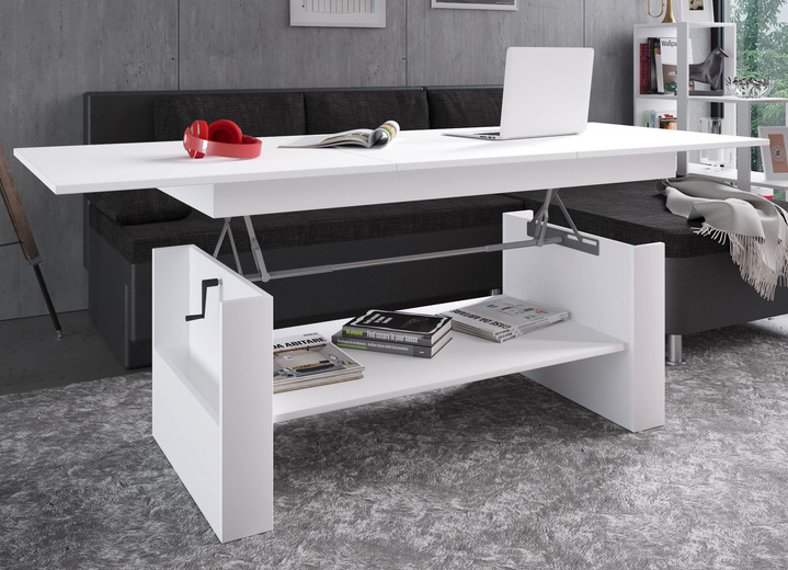 Couchtische - Couchtisch auch höhenverstell- und ausziehbar, in Farbe EICHE, in Ausführung Mit fester Platte Ansicht 7