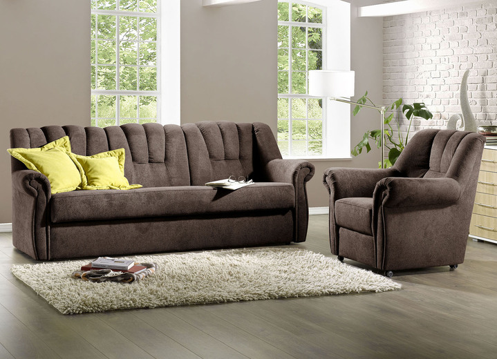 Polstergruppen - Frei im Raum aufstellbare Polstermöbel mit Federkernpolsterung, in Farbe BEIGE, in Ausführung Sessel Ansicht 11