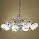 Lampen & Leuchten - LED-Leuchten mit Gestell aus lackiertem Eisen – Farbe CHROM – Ansicht 2 Lampen & Leuchten - LED-Leuchten mit Gestell aus lackiertem Eisen, in Farbe NICKEL, in Ausführung Deckenleuchte, 6-flammig – Farbe CHROM – Ansicht 2