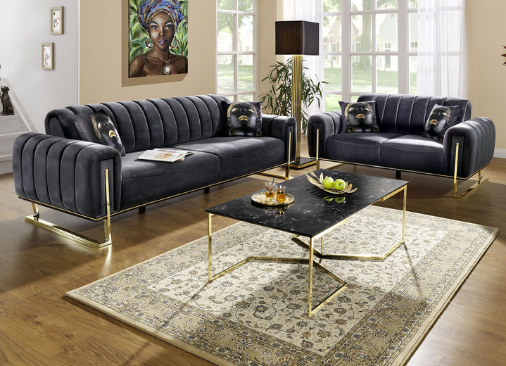 Polstergruppen - Frei im Raum aufstellbare Polstermöbel mit stabilem Metallgestell, in Farbe ANTHRAZIT, in Ausführung Sessel Ansicht 2