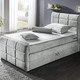 - Boxspringbett mit Bettkasten und Topper, in Farbe SILBER – Farbe SILBER – Ansicht 1