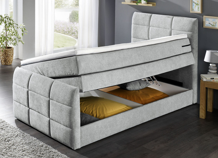 - Boxspringbett mit Bettkasten und Topper, in Farbe SILBER Ansicht 2