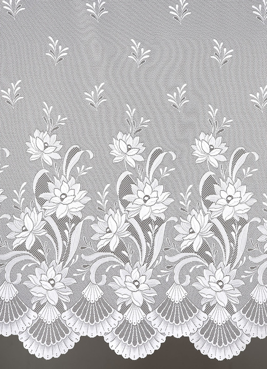 - Blumenfenster-Store mit Automatikfaltenband 1:3, in Größe 140 (H120xB300 cm) bis 181 (H175xB600 cm), in Farbe WEISS Ansicht 3