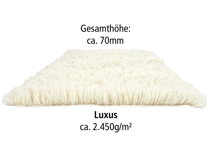 Klassisch - Original griechische Flokati-Teppiche, in Größe 101 (Brücke, 40x60 cm) bis 325 (Bettumrandung, 3-teilig), in Farbe NATUR Ansicht 5