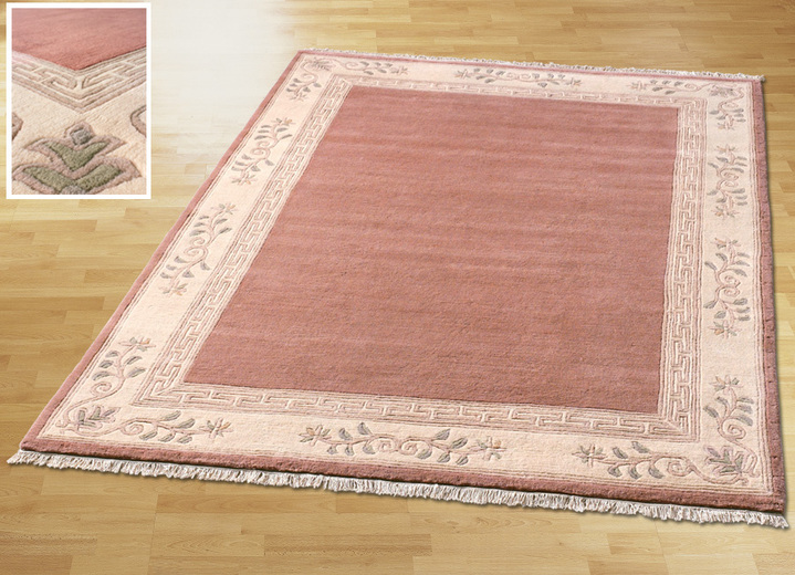 Klassisch - Brücken und Teppiche aus reiner Schurwolle, in Größe 101 (40x 60 cm) bis 306 (ø 200 cm), in Farbe ROSÉ Ansicht 1
