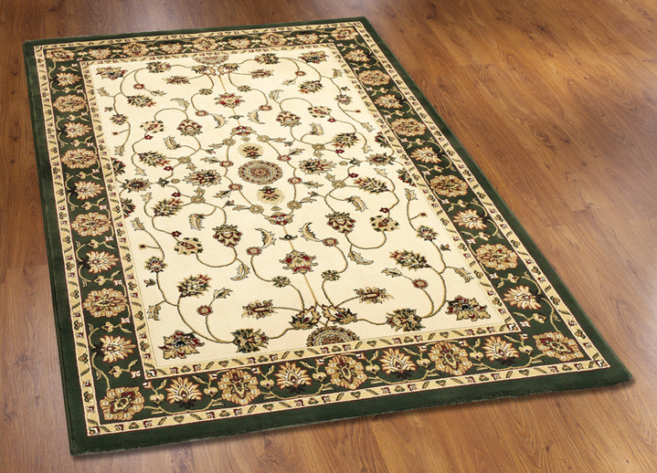 Klassisch - Brücken und Teppiche mit feinen floralen Details, in Größe 111 (Brücke, 60x105 cm) bis 288 (Teppich, 240x330 cm), in Farbe DUNKELGRÜN Ansicht 1