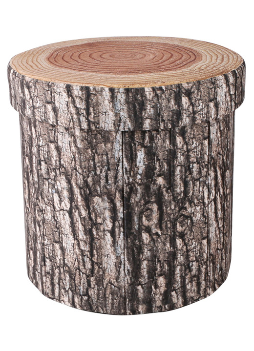 - Baumstamm-Sitzhocker mit Aufbewahrungsfunktion, in Farbe BRAUN Ansicht 2