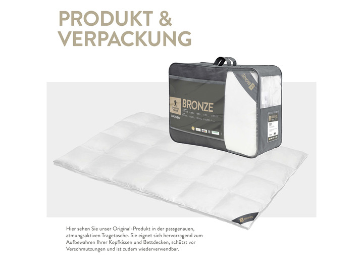 Bettwaren - In Deutschland hergestelltes Daunenprogramm aus dem Hause Spessarttraum Ansicht 32 Bettwaren - In Deutschland hergestelltes Daunenprogramm aus dem Hause Spessarttraum, in Größe 103 (135/200 cm) bis 121 (40/ 80 cm), in Farbe , in Ausführung Blue Kissen Ansicht 32