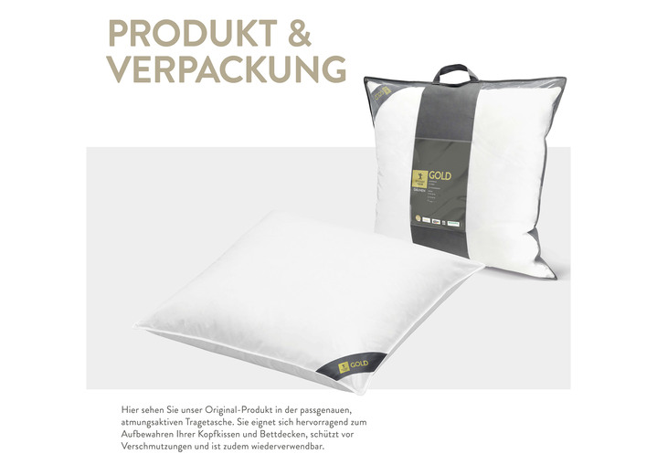 Bettwaren - In Deutschland hergestelltes Daunenprogramm aus dem Hause Spessarttraum Ansicht 20 Bettwaren - In Deutschland hergestelltes Daunenprogramm aus dem Hause Spessarttraum, in Größe 103 (135/200 cm) bis 121 (40/ 80 cm), in Farbe , in Ausführung Blue Kissen Ansicht 20