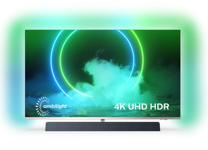 - Philips 4K-Ultra-HD-Ambilight-LED-Fernseher mit integriertem Soundsystem, in Farbe SILBER Ansicht 2