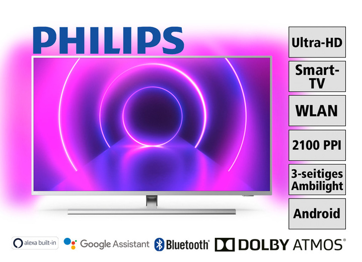- Philips 4K-Ultra-HD-Ambilight-LED-Fernseher, in Farbe SILBER Ansicht 1