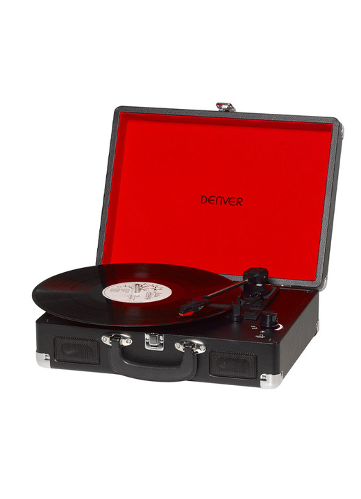 Nostalgiegeräte - Denver VPL-120 Koffer-Plattenspieler mit Digitalisierungsfunktion, in Farbe BLAU Ansicht 4