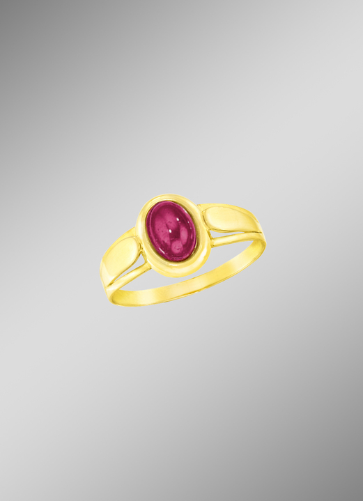 Ringe - Stilvoller Ring mit echtem Rubin, in Größe 160 bis 220, in Farbe