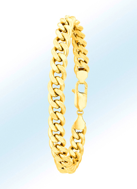 - Panzerkettenarmband aus Gold, in Farbe